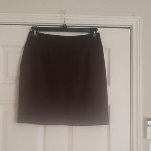 Brown Suede Knee Pencil Skirt
